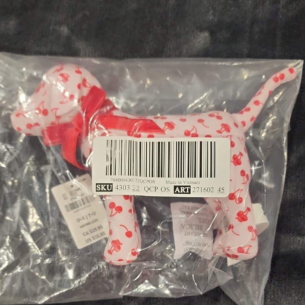 Medium Sized Pink and White Geralentine Dog Plush Never Opened
